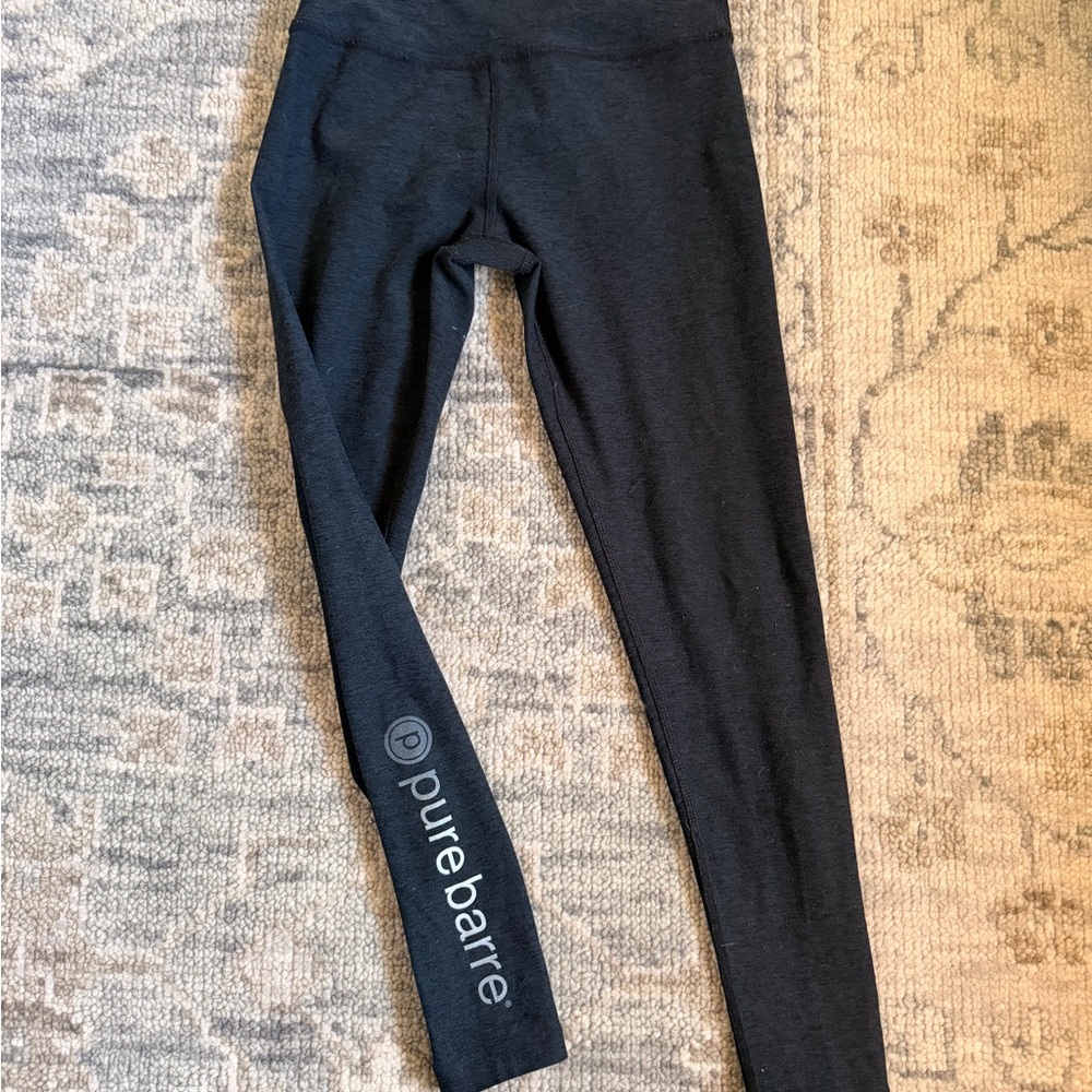 Beyond Yoga| Pure Barre Spacedye Midnight Black Leggings
